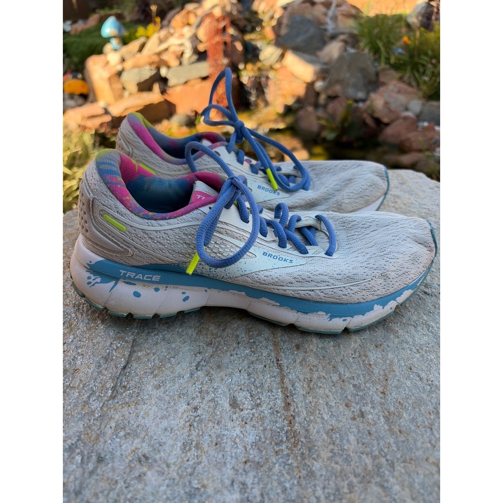 Brooks Trace 2 Womens Running Shoes White Blue Tie Dye 1203751B130 Size 8β